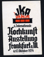 CINDERELLA : INTERNATIONALE KOCHKUNST AUSSTELLUNG - FRANKFURT 1934 - Erinnophilie