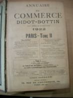 ANNUAIRE BOTTIN DE PARIS TOME 2 EN 1922 - ADRESSES - ADMINISTRATIF. COMMERCES. - 1901-1940