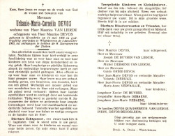 Urbanie Maria Cornelia Devos (1906-1965) - Devotion Images