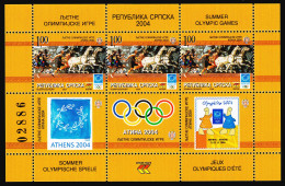 Bosnia Serbia 2004 Athens Summer Olympic Games Ancient Greece Horses, Block Souvenir Sheet MNH - Bosnie-Herzegovine