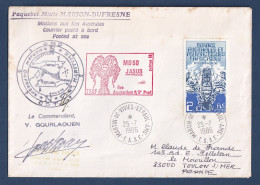 TAAF - Lettre - YT N° 120 - Marion Dufresne - Paquebot - Signé Y Gourlaouen - MD50 Jasus - 1986 - Lettres & Documents