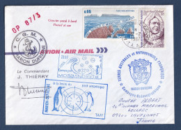 TAAF - Lettre - YT N° 111 Et PA 73 - Marion Dufresne - Paquebot - Signé J Thierry - MD 53 Indigp - 1987 - Lettres & Documents