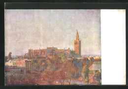 AK Sevilla, Exposicion Ibero-Americana, Perspectiva De La Catedral Y Giralda, Ausstellung - Ausstellungen