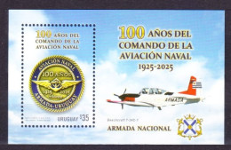 2025 Uruguay 1v/B 100 Years Of Naval Aviation Command - Avions