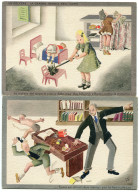 Due Cartoline Di Propaganda Igiene E Lotta Al Fumo Ed Alcol - Marcophilie
