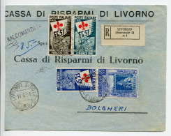 Ginnici Serie Completa Su Busta Racc. Da Livorno A Bolgheri - 1946-60: Marcophilie