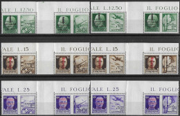 1944 Repubblica Sociale War Propaganda Pairs Af MNH Sassone N. 25/36 - Autres & Non Classés