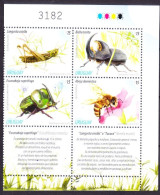 2013 Uruguay 3313-3316VB+Tab Insects - Bees, Beetles 8,50 € - Coléoptères