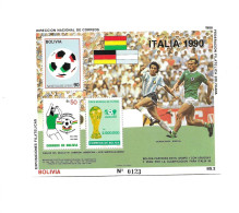 BOLIVIA 1988 WORLD FOOTBALL CUP ITALY 1990 SPOTS FIFA CHAMPIONSHIP SS MNH - Bolivie