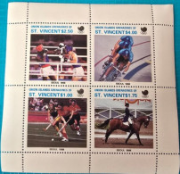 4 / BOGEN / BLOCKMARKEN / OLYMPIA SEOUL 1988 / SPORT - St.Vincent & Grenadines