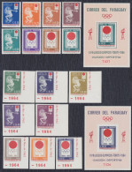 Paraguay 1964 Summer Olympics Tokyo, Michel 1265-1280, Block 50 & 51, MNH - Ete 1964: Tokyo