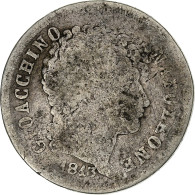 États Italiens, NAPLES, Joachim Murat, 2 Lire, 1813, Naples, Argent, B+, KM:258 - Napoleoniche