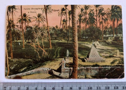 TRIPOLI _ LIBIA  1921 " TOMBS OF THE BERSAGLIERI IN HENNI " ANCIENT CIRCULATED  POSTCARD ._ ANTICA CARTOLINA VIAGGIATA - Tripolitaine