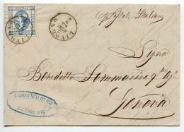 Via Di Mare - Litografico Cent. 15 (II. Tipo) Su Lettera Da Livorno - Marcophilie