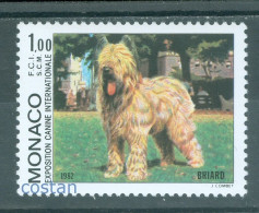 1982 International Dog Show/Monte Carlo,Briard/Berger De Brie,Monaco,Mi.1534,MNH - Chiens