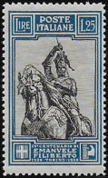 1928 Italia Emanuele Filiberto Lire 1,25 P. Sup 13 3⁄4 MNH Sassone N. 226/I - Autres & Non Classés
