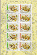 2005 EUROPA CEPT, Bulgaria 1 Minifoglio Da 10 Valori Gastronomia MNH** - Autres & Non Classés