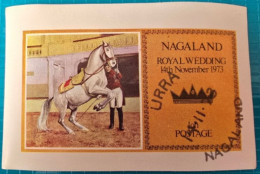 BOGEN / BLOCKMARKEN / NAGALAND / ROYAL WEDDING 14TH NOVEMBER 1973 / HORSE / PFERD - Blocs-feuillets