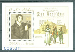 1986 Carl Maria Von Weber,music Composer,Concert Hall Berlin,Germany/DDR,B.86MNH - Musique