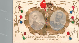 De390  Cartolina A Rilievo Il Presidente Loubet Ospite Del Re D'italia - Sonstige & Ohne Zuordnung