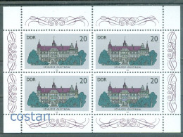 1986 Castles,Castle Güstrow,Architecture,Germany/DDR,Mi.3033,KB/MNH - Schlösser U. Burgen