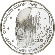France, 100 Francs-15 Ecus, Jean Monnet, 1992, Paris, BE, Argent, FDC - 100 Francs