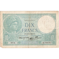 France, 10 Francs, Minerve, 1940-11-14, B.79574, TB - 10 F 1916-1942 ''Minerve''