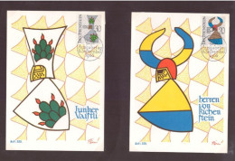Liechtenstein - (1966) -  4  Carte Maximum -  Armoiries Nobles - Lettres & Documents