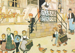 Hansi  Waltz J J Kuenstlerkarte Alsace Elsass Le Depart Pour Ecole - Autres & Non Classés