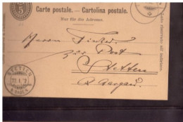 Suisse -(1902) - CP Entier 5 C.  Circule - Entiers Postaux