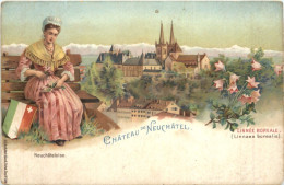 Chateau De Neuchatel - Litho - Neuchâtel