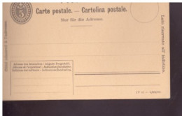 Suisse - Vers 1890 - CP Entier 5 C.  Neuve - Ganzsachen