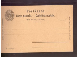 Suisse - Vers 1890 - CP Entier 5 C.  Neuve - Ganzsachen