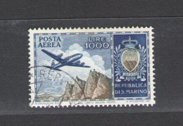 1954 SAN MARINO, Posta Aerea, N. 112, Aereo Veduta E Stemma, USATO - Other & Unclassified