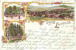 Landeck Bad Schlesien Ladek Zdroj PL Panorama Kurplatz Waldtempel - Polonia
