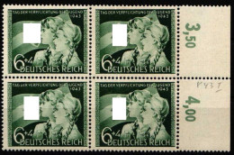 Deutsches Reich 843 Postfrisch Mit PF I Im 4er Block, Geprüft #NW262 - Other & Unclassified