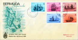 Definitiva. Naufragi 1986. 3 FDC. - Bermuda