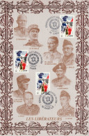 2004 " LES LIBERATEURS DE LA FRANCE " Sur Encart 1er Jour RARE Ed° A.M.I.S. 6 X N° YT 3675. Parfait état. FDC à Saisir ! - 2. Weltkrieg