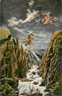 Thale Harz Sage Von Der Rosstrappe Kuenstlerkarte - Thale