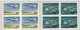Indonesia 1996, Transportation, Aircraft, Ship, 2x Block Of 4, MNH** - Indonesia