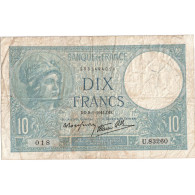 France, 10 Francs, Minerve, 1941-01-09, U.83260, TB - 10 F 1916-1942 ''Minerve''