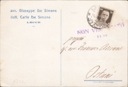 Ao413 Cartolina Lecce Citta' Avv.giuseppe De Simone - Other & Unclassified