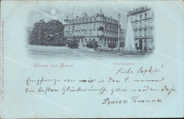 Ao111 Cartolina Gruss Aus Basel 1900 Svizzera Suisse - Greetings From...