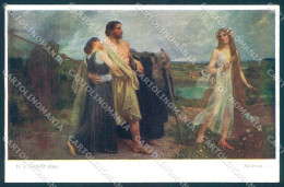 Artist Signed D.A. Goltz Lady Man Death Skull WRB 97 Cartolina Postcard TW2192 - Autres & Non Classés