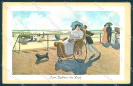 Artist Signed Lady Man Beach Love Lightens The Load Serie 500 Postcard TW2197 - Autres & Non Classés