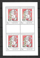 CZECHOSLOVAKIA  - MNH  - A  1986 SHEET OF 4 MNH STAMPS - Art  - Ref  1 - Blocks & Sheetlets