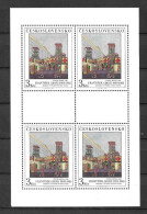 CZECHOSLOVAKIA  - MNH  - A  1986 SHEET OF 4 MNH STAMPS - Art  - Ref  3 - Blocks & Sheetlets