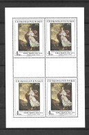 CZECHOSLOVAKIA  - MNH  - A  1986 SHEET OF 4 MNH STAMPS - Art  - Ref  4 - Blocks & Sheetlets