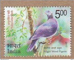 India 2017 Vulnerable Birds Endangered Animal Species Pigeon 1v Stamp MNH As Per Scan - Tauben & Flughühner