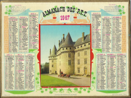 CHATEAU DE POMPADOUR CORREZE, ATTELAGE DE CHEVAUX, CALENDRIER ALMANACH DES P.T.T. 1967 DEPARTEMENT DU PAS DE CALAIS - Big : 1961-70